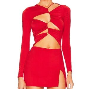 NWT AFRM Brami bodysuit in True Red